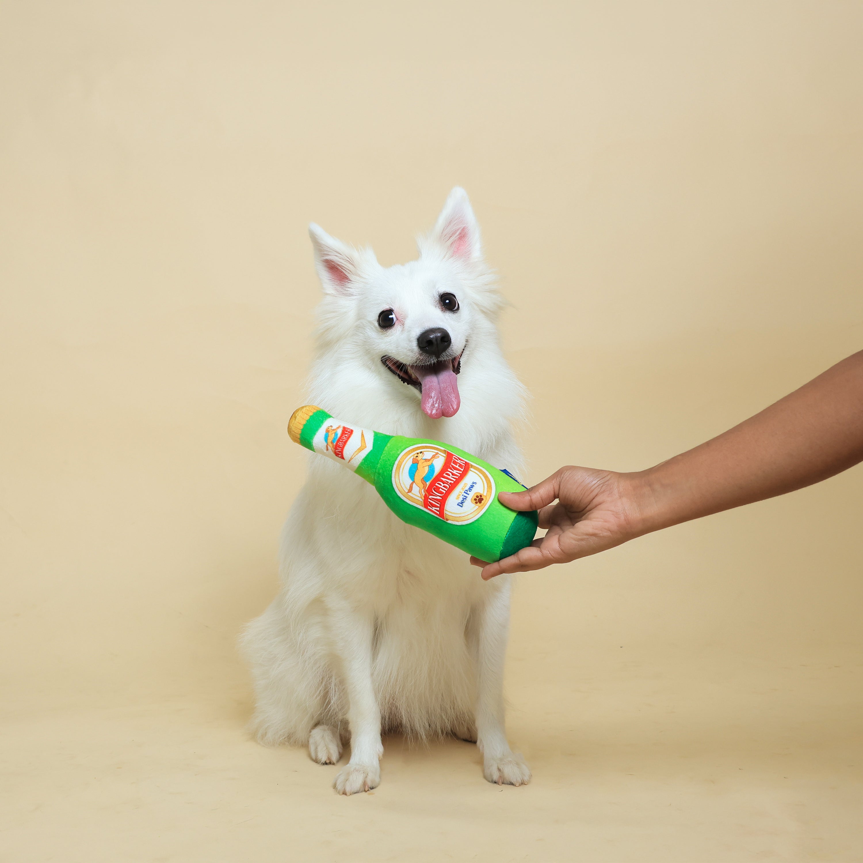 Kingbarker Beer Squeaky Plush Toy For Dogs