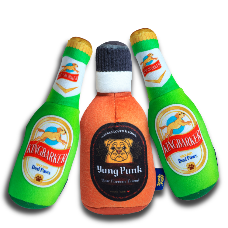 The Happy Hour Rum & Beer Dog Toy Trio